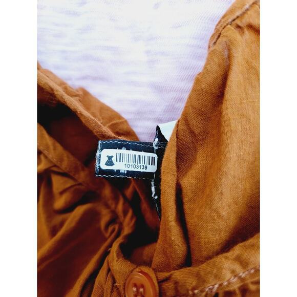 Michael Stars Alexa Balloon Sleeve Blouse - Orange - M - Picture 6 of 7